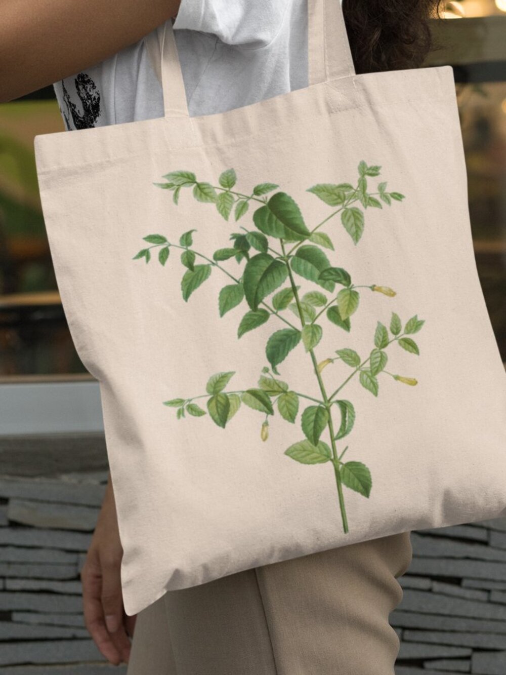Tree Fuchsia Vintage Floral Print Graphic Canvas Tote Bag